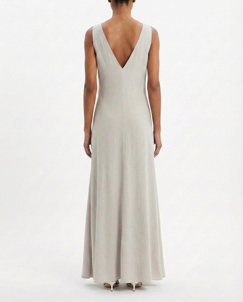 Abito lungo smanicato drappeggiato
