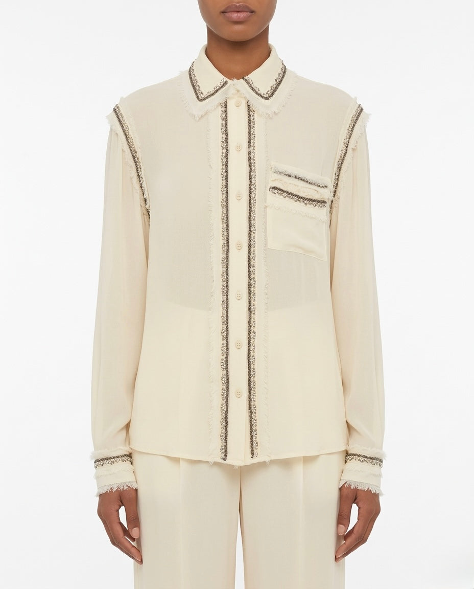 Camicia in viscosa con dettagli