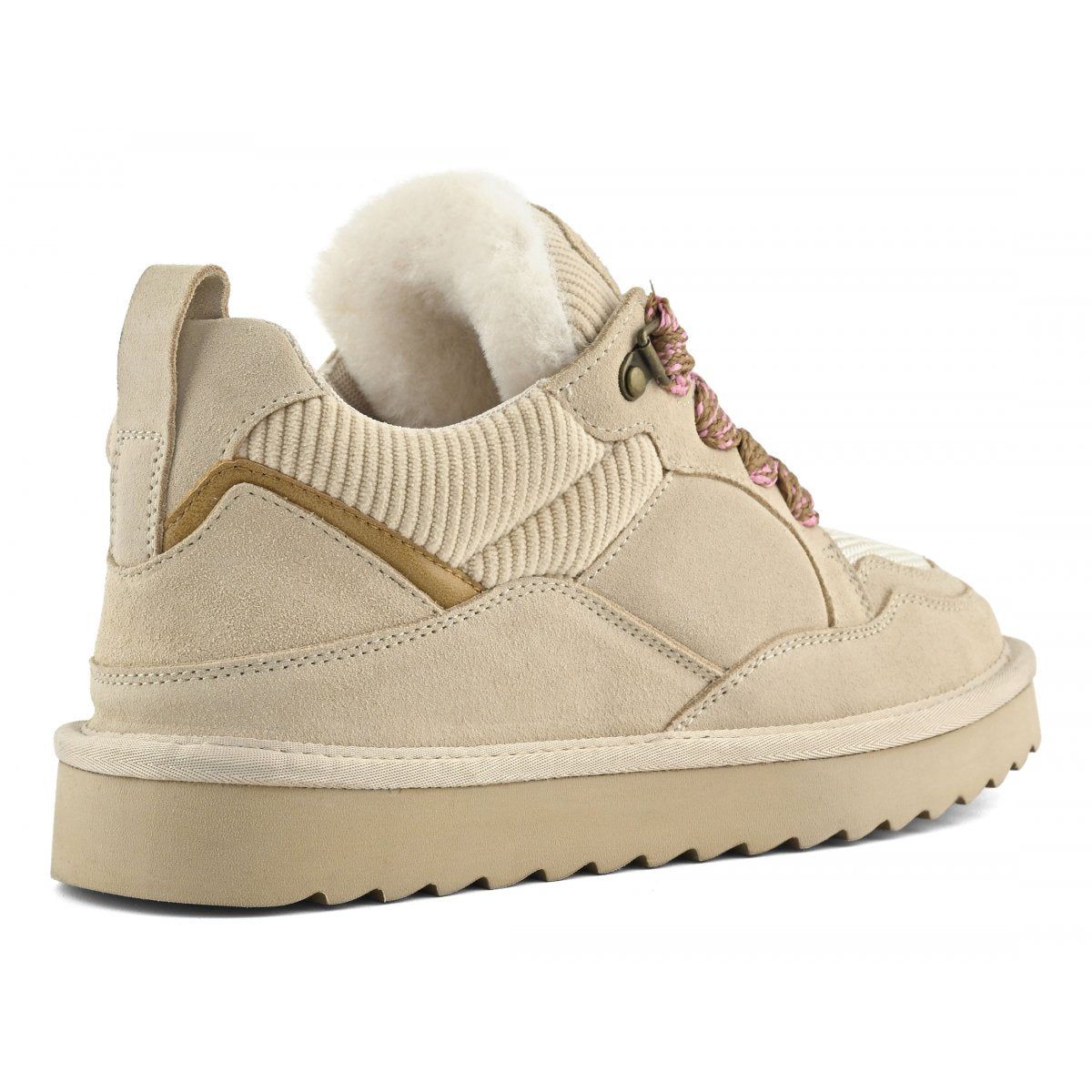 Sneaker in pelle scamosciata con lacci maxi
