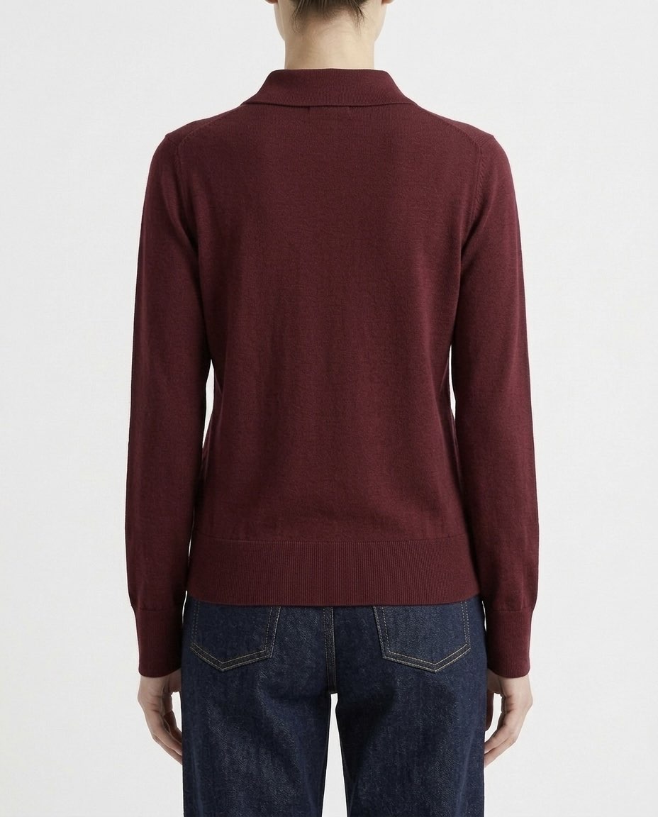 Selected Femme Maglia polo in 100% lana Merino