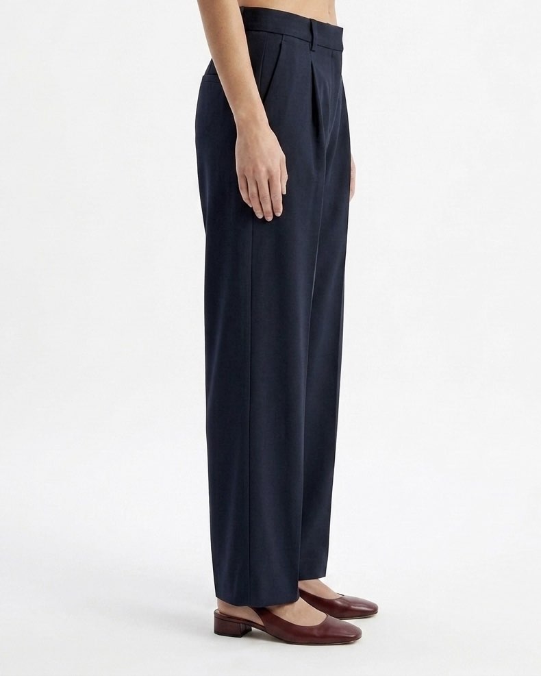 Selected Femme Pantalone sartoriale con pieghe e gamba dritta