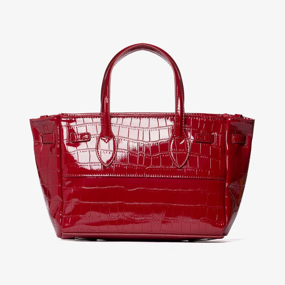 Borsa a Mano Effetto Coccodrillo con Tracolla