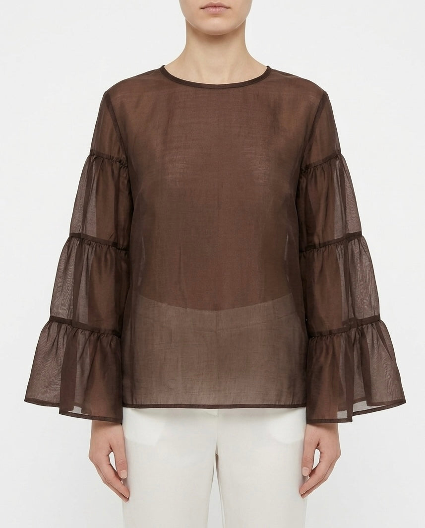 Blusa semi-trasparente