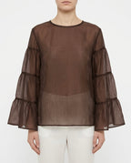 Blusa semi-trasparente
