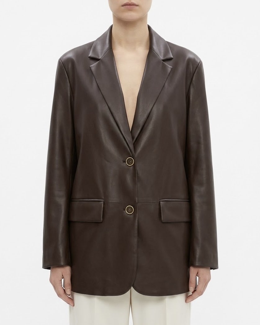 Giacca blazer moro effetto pelle H2O Italia