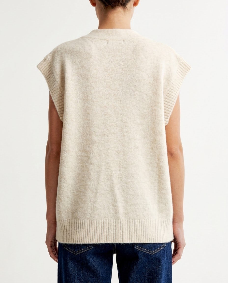 Gilet Maglia H2O Italia Beige e Cammello con Scollo a V