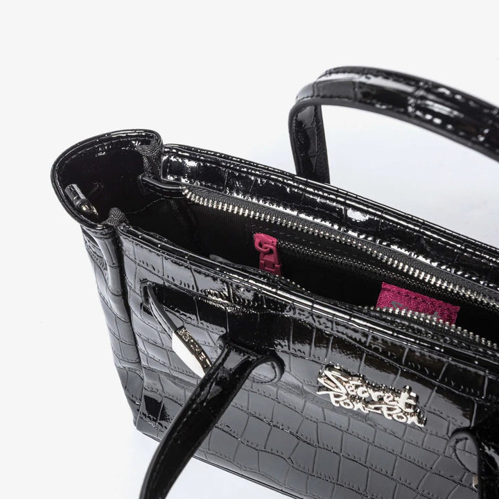 Borsa a Mano Effetto Coccodrillo con Tracolla