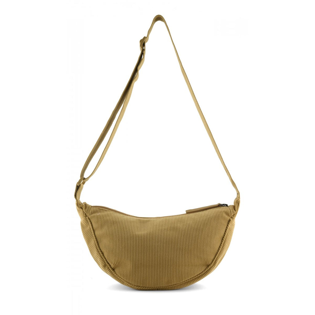 Borsa mezzaluna in velluto a coste