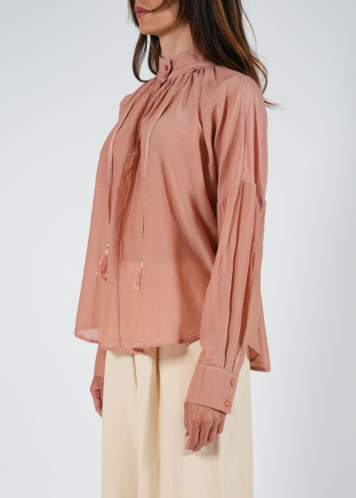 Camicia con Collo alla Coreana