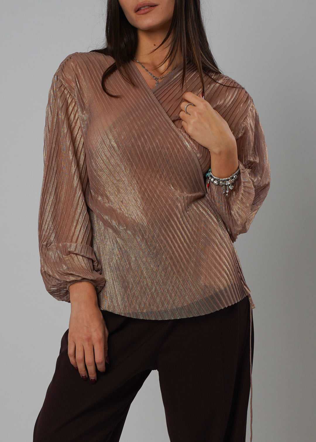 Blusa plissettata