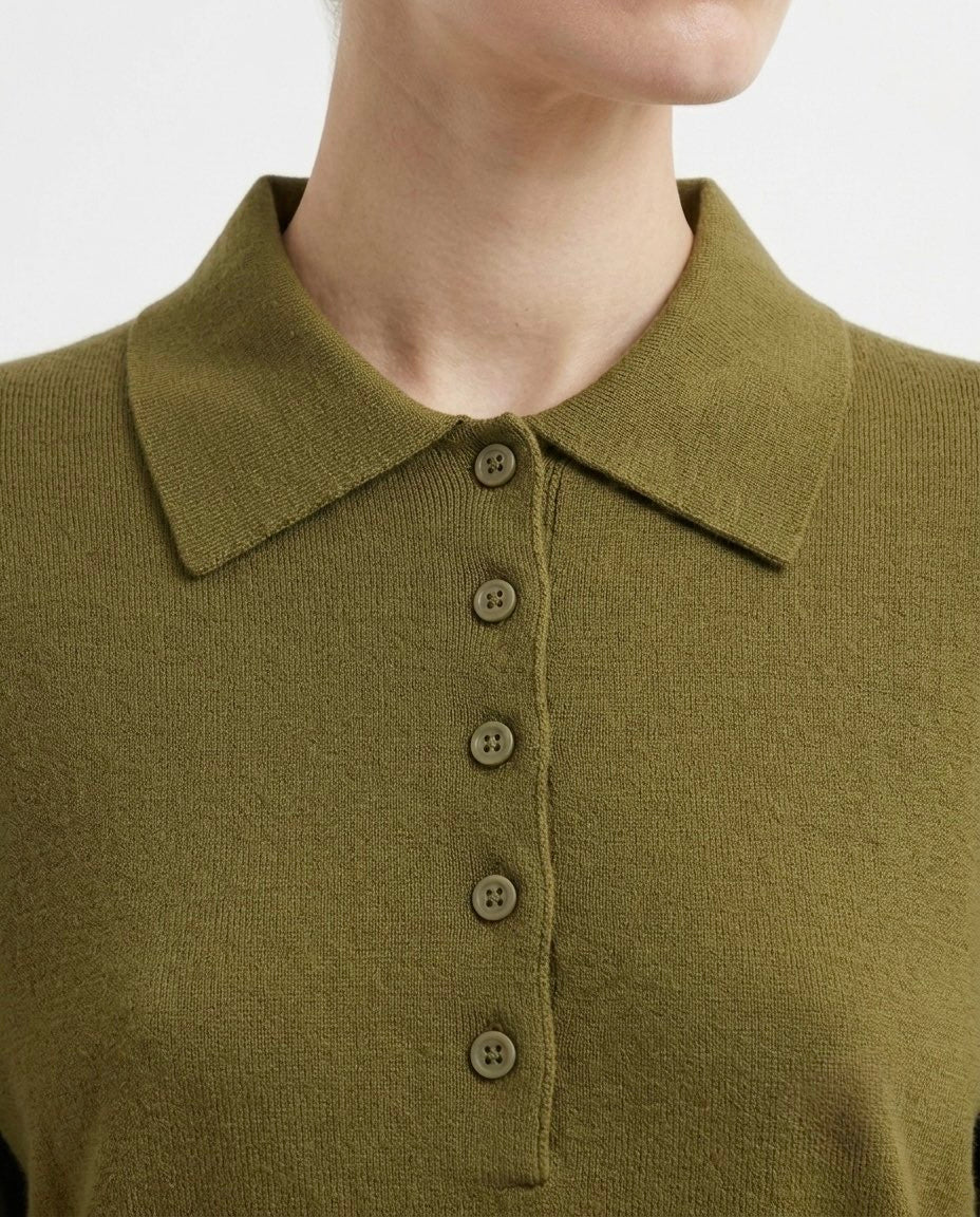 Selected Femme Maglia polo in 100% lana Merino