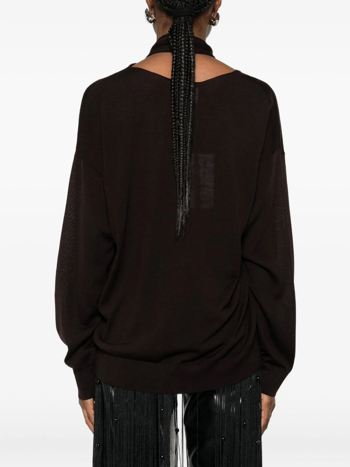 Maglione con dettaglio cut-out sullo scollo