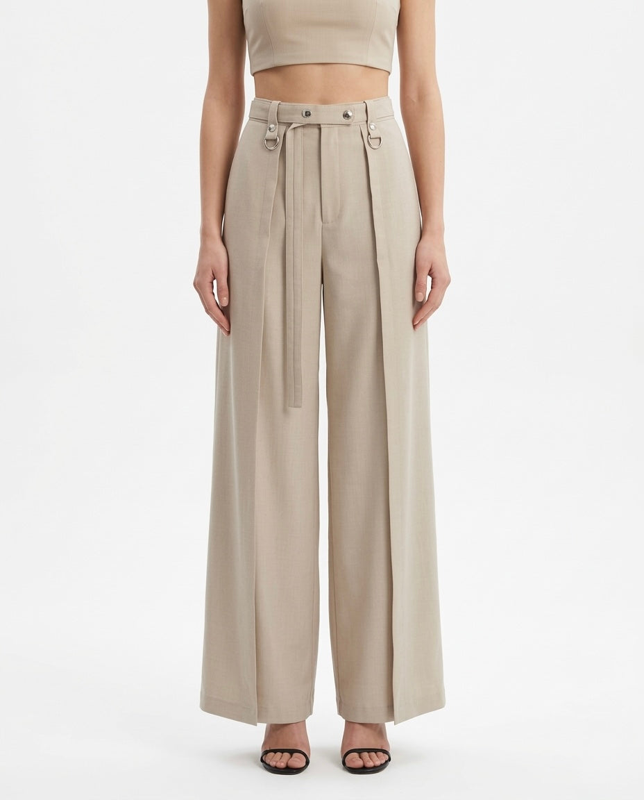 Pantalone palazzo con pinces