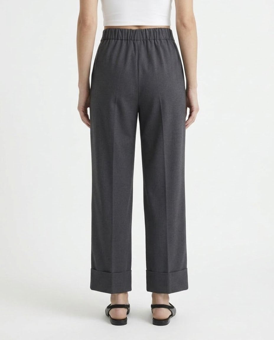 Pantalone H2O Italia Bruciato, Nero, Grigio e Blu con Fondo Risvoltato