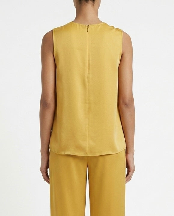 Top smanicato in viscosa