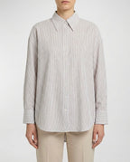 Camicia in lino a righe verticali