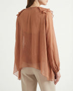 Blusa in raso con volant