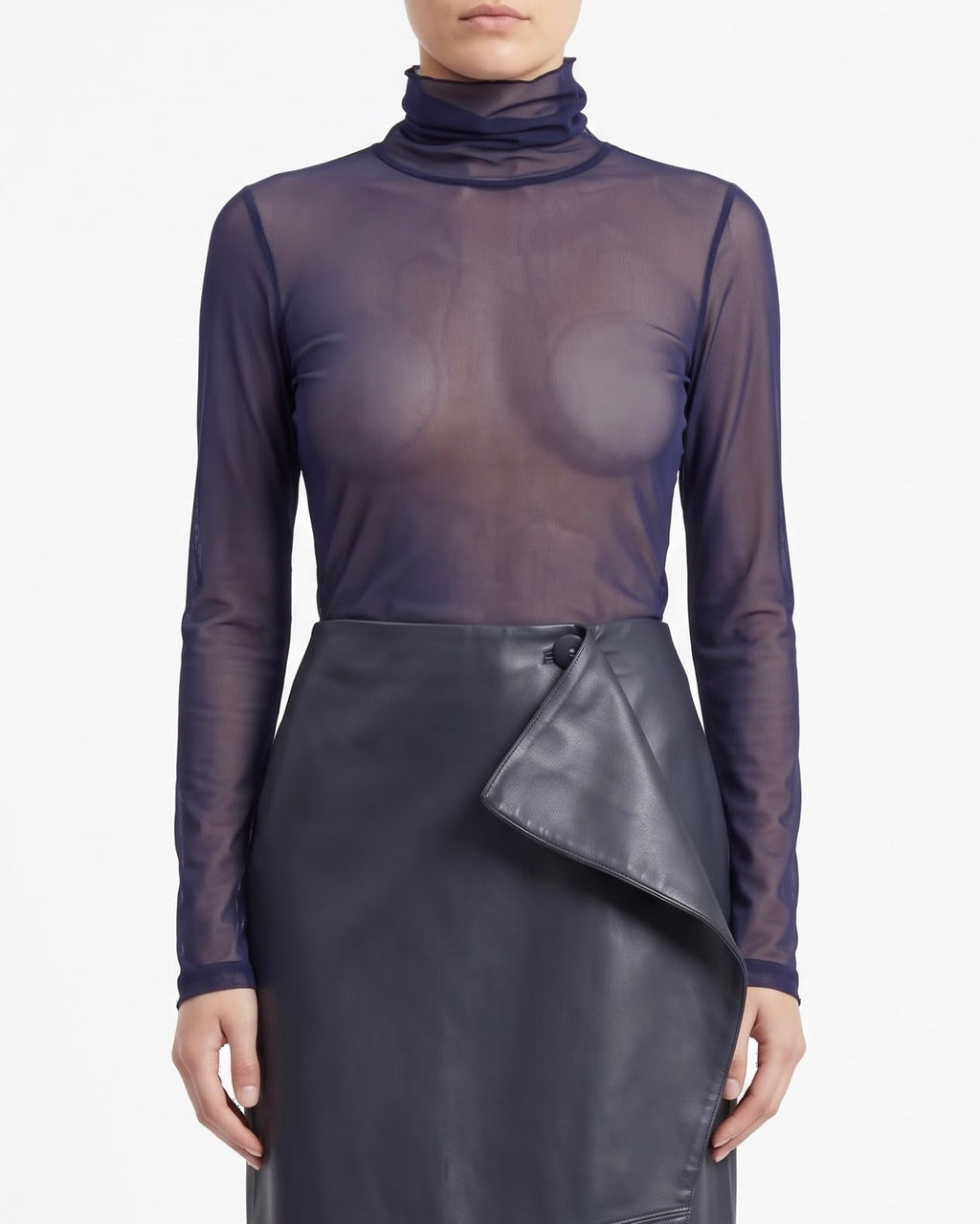 Maglia Dolcevita Isabelle Blanche in Tulle Blu notte