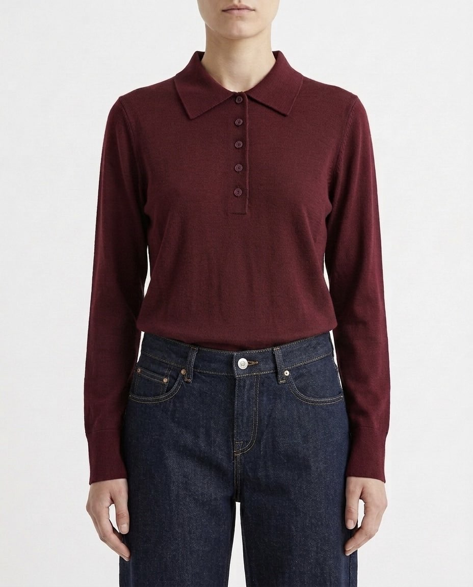 Selected Femme Maglia polo in 100% lana Merino