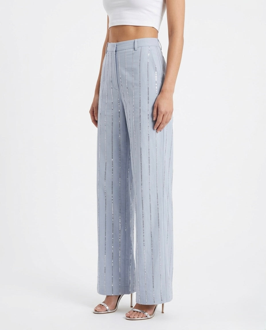 Pantalone righe di paillettes