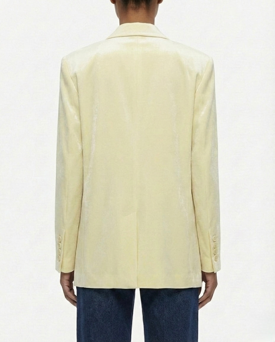 Blazer in tessuto lucido con doppio revers