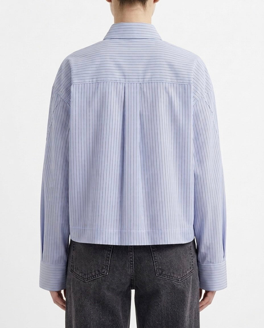 Selected Femme Camicia cropped oversize a righe