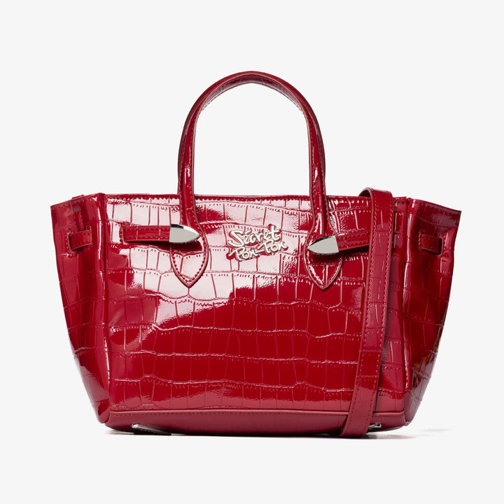 Borsa a Mano Effetto Coccodrillo con Tracolla