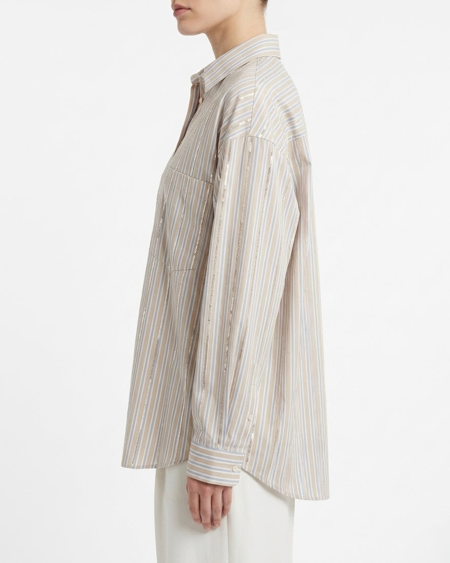 Camicia a righe in cotone