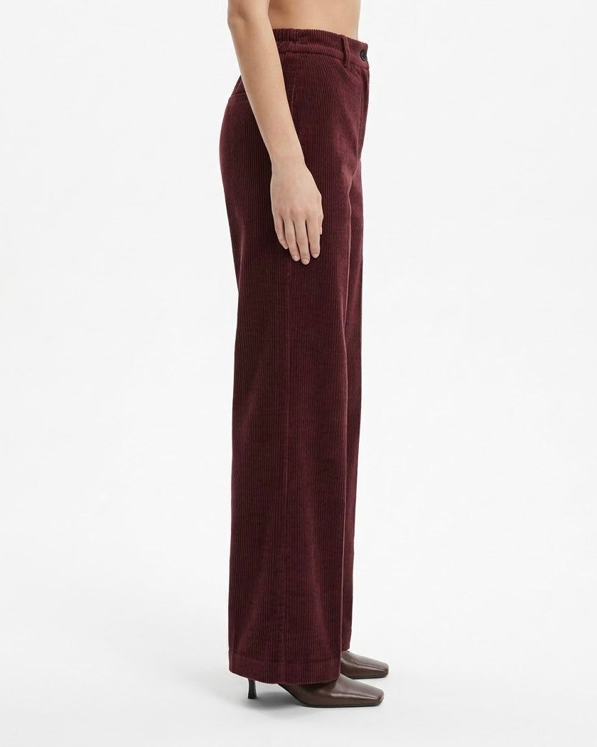 Pantalone H2O Italia Terracotta a Gamba Ampia Effetto Velluto