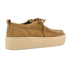 Mocassini stringati platform in suede