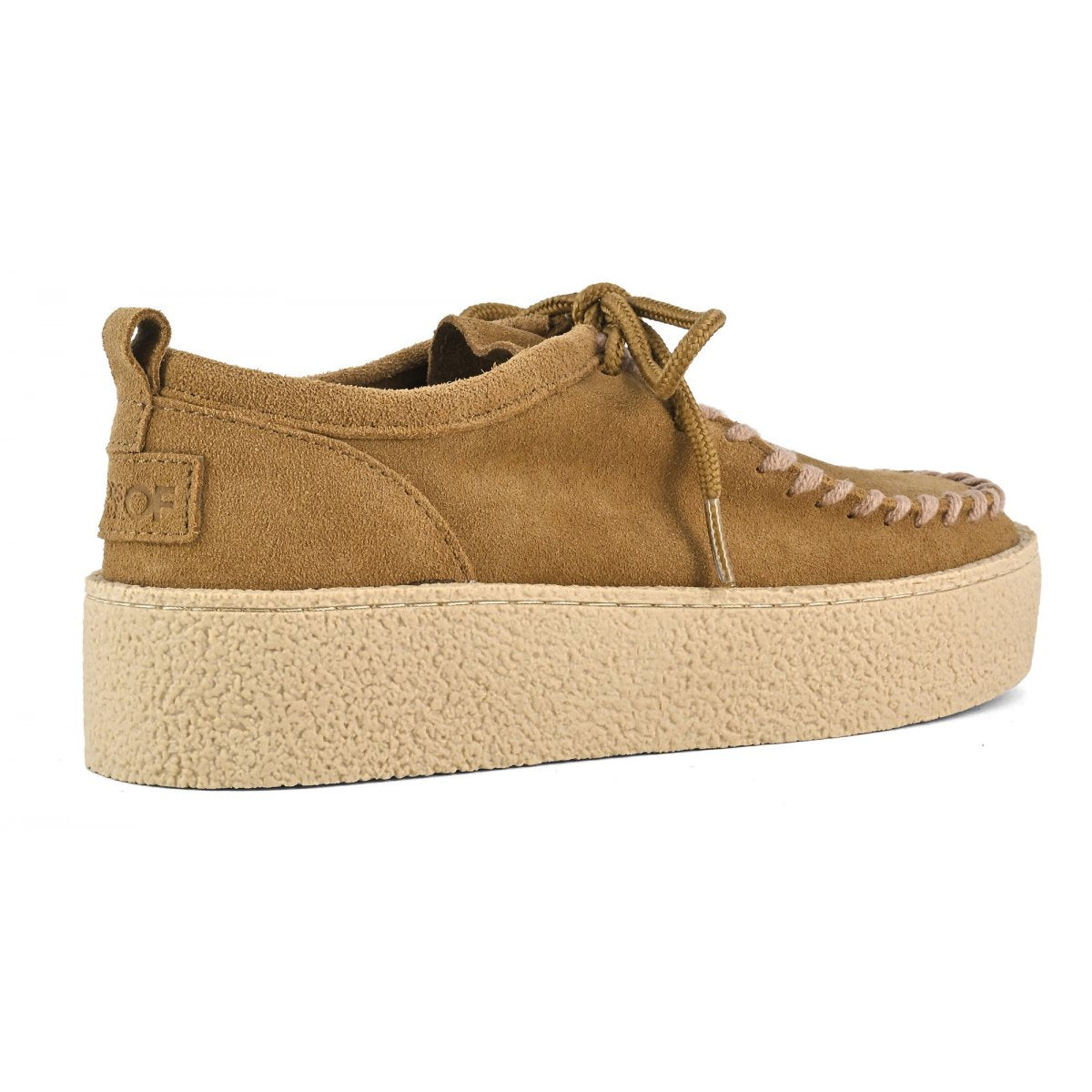 Mocassini stringati platform in suede