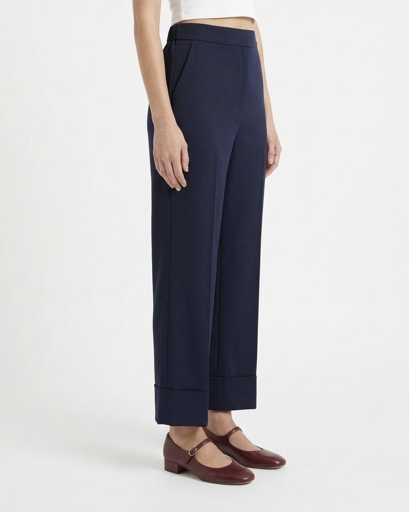 Pantalone H2O Italia Bruciato, Nero, Grigio e Blu con Fondo Risvoltato