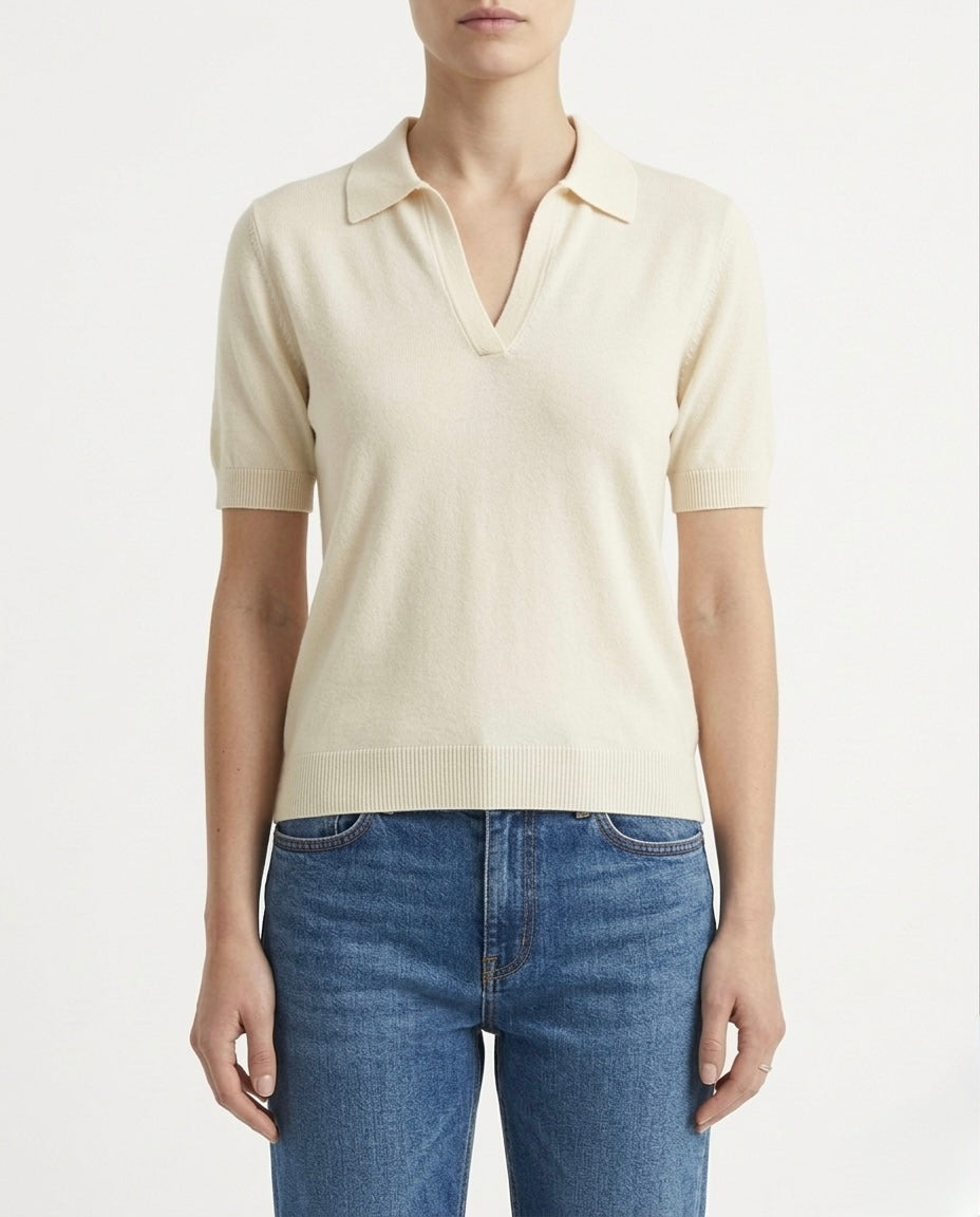 Polo in maglia cotone e seta