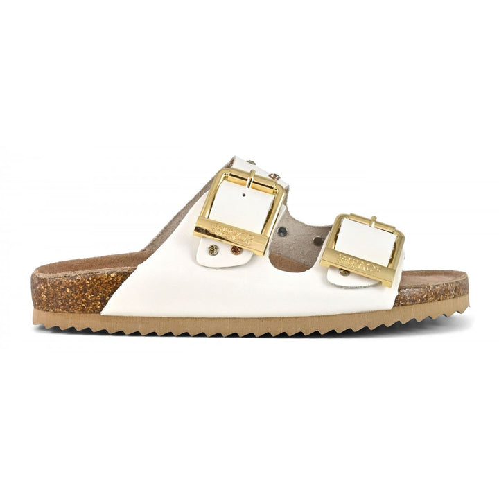 Sandali doppia fascia con borchie
