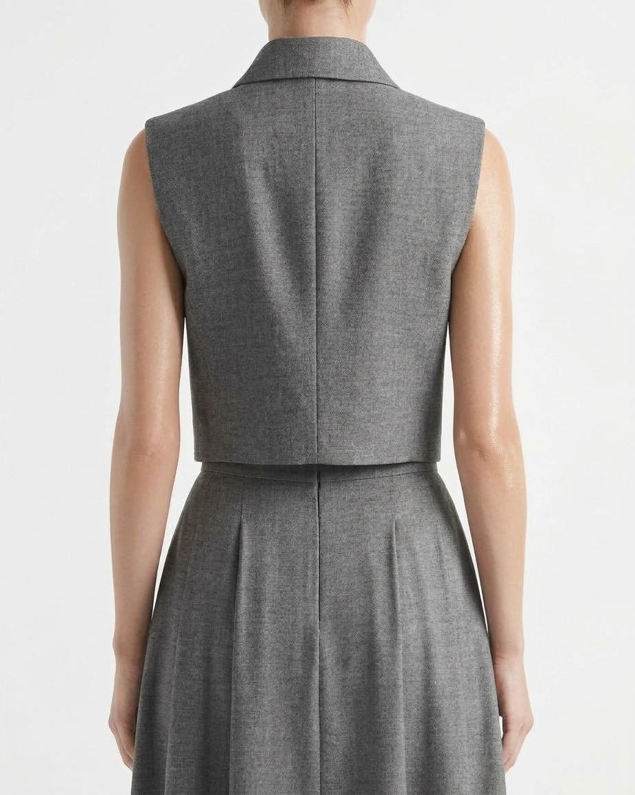 Gilet H2O Italia Grigio Sartoriale in Misto Lana con Bottoni