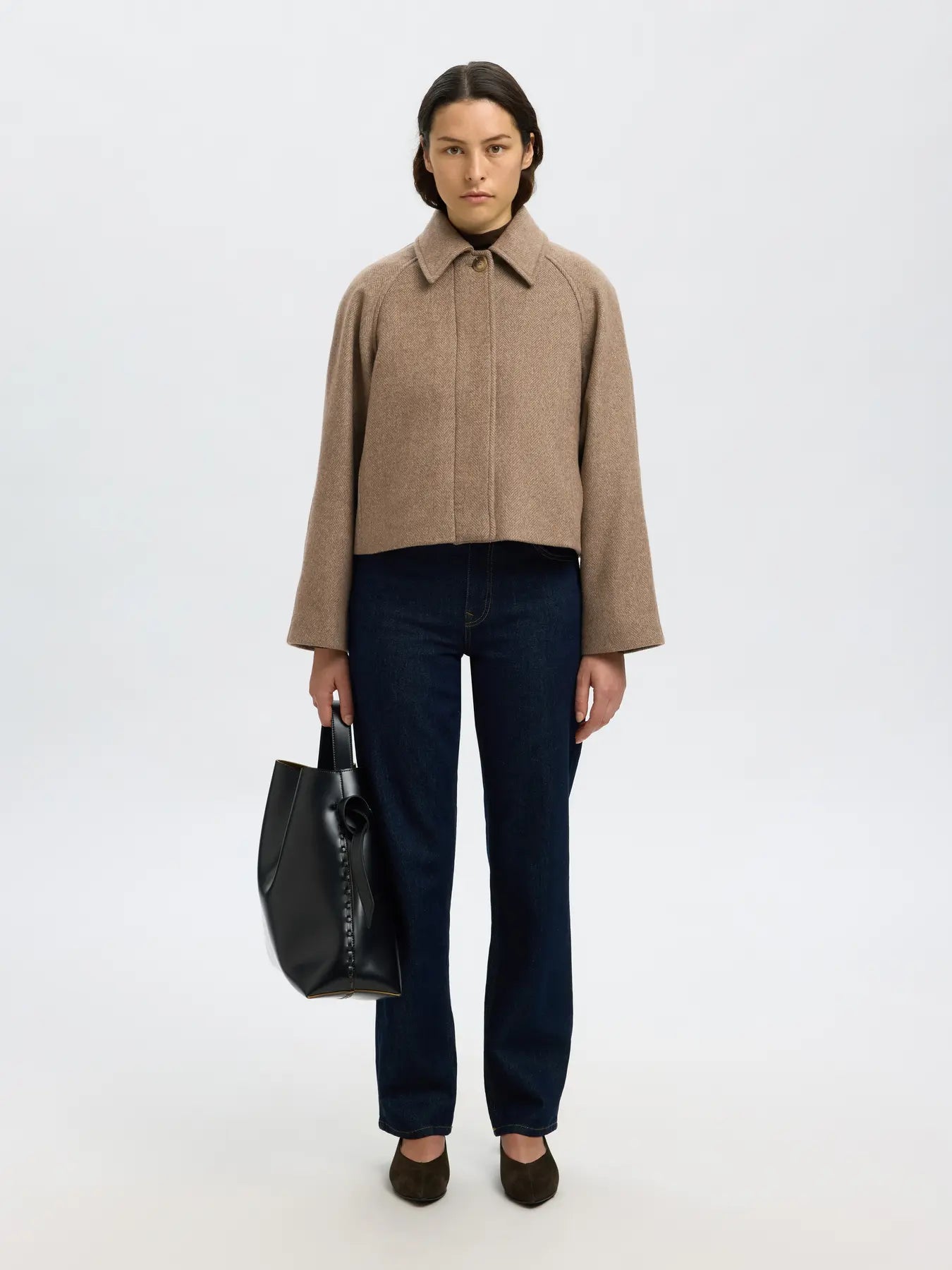 Giacca in lana a spina di pesce