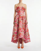 Abito midi floreale a fascia