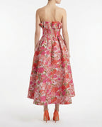 Abito midi floreale a fascia