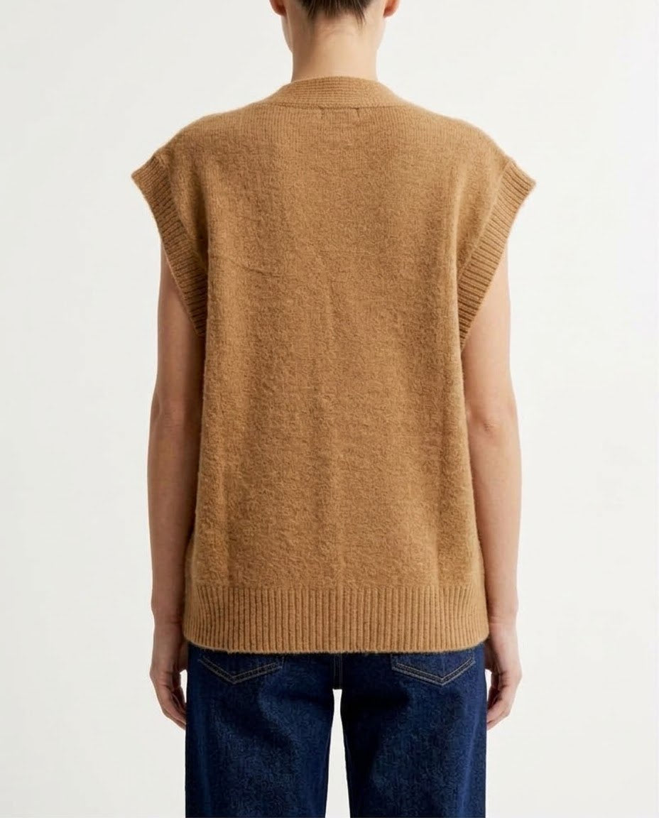 Gilet Maglia H2O Italia Beige e Cammello con Scollo a V